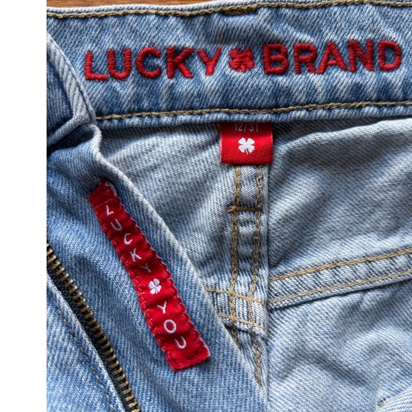 Lucky Brand High Rise Wide Leg Jeans Light Wash Denim Size 12/31 31 Inseam - Picture 3 of 9